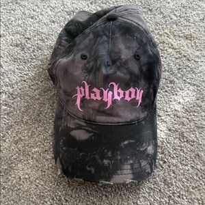 PLAYBOY Black and Pink Tie-Dye Hat